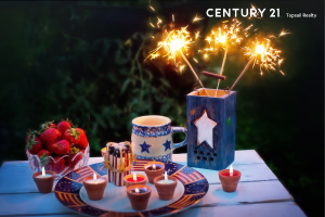 Picture of a 4th of July celebration with sparklers