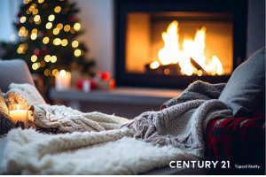Picture of a Christmas Tree & Fireplace