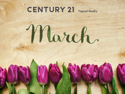Picture of Tulips with the word March